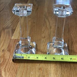 2 Villeroy & Bach 6” Siena crystal candlesticks